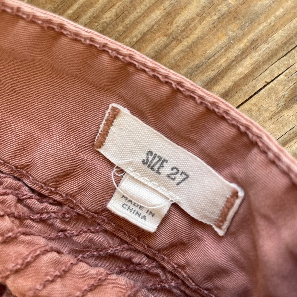 Madewell | dusty rose camp stitch slouch straight crop utility cargo pant chino - Picture 9 of 15